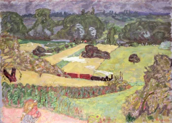 Maisema tavarajunalla, 1909