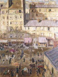 Ulkopuolinen bulevardi: Boulevard de Clichy ja Rue de Douain kulma, n. 1904 (öljy kankaalle)