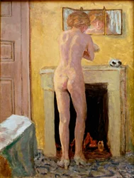 Alasti seisoo wc:ssä Pierre Bonnardin maalaus (1867-1947) 1919 Saint Tropez, Musee de l