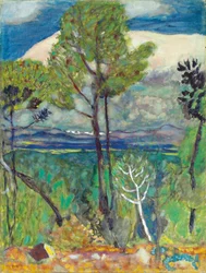 The Pines, By the Sea, n.1923 (öljy kankaalle)
