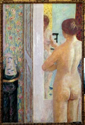 Peseytyminen. Alaston nainen selkäpuolelta. 1908. Koko 1,19 x 0,79 m. Pariisi, Musée d