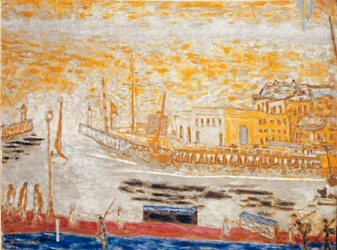 Trouville poistumassa satamasta Pierre Bonnardin maalaus (1867-1947) 1938-1945 Koko 77x103 cm Pariisi, kansallinen modernin taiteen museo