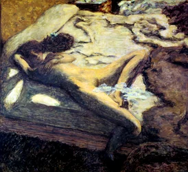 Vuoteella lepäävä nainen eli Joutilas nainen, 1899