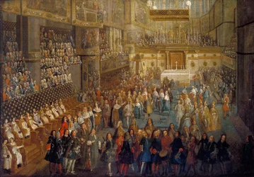 Ludvig XV:n kruunajaiset Reimsin katedraalissa, 25. lokakuuta 1722