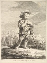 Pikkupoika viikate kanssa, Ensimmäisestä Figuurikirjasta Manu...n posliinien jälkeen, 1757.