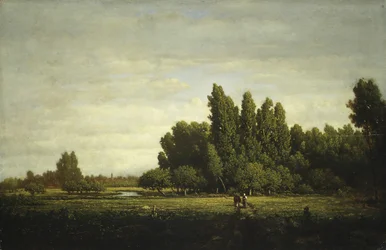 Puiden reunustama niitty, n. 1845.