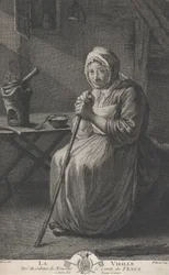 Vanha nainen, Vencen kreivin kansliasta, 1782-97.