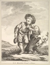 Pieni poika kädessään viinikoria, Toisesta hahmokirjasta po..., vuoden 1757 jälkeen.