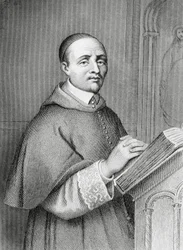 Giulio Alberonin (1664-1752), italialaisen kardinaalin ja valtiomiehen, Espanjan pääministerin Philip V:n muotokuva, Pierre-Gustave-Eugene Staalin (1817-1882) kaiverrus