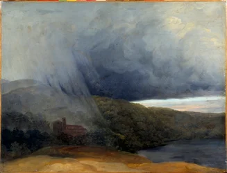 Myrsky järven rannalla. Pierre-Henri De Valenciennes (1750-1819)