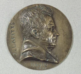Medaljonki Jacques Lafitten (1767-1844) muotokuvalla 1830 (metalli)