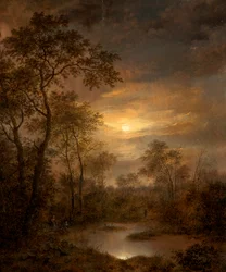 Moonlight Scene (maalaus paneelissa)
