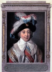Ranskan vallankumous: Paul de Barrasin (1755-1829), ranskalaisen poliitikon muotokuva. Kaiverrus Alix Pierre Michel (1762 - 1817).