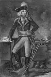 Kenraali Charles Pichegru (1761-1804) - Täyspitkä muotokuva Charles Pichegrusta (1761-1804), Pohjoisen, Sambren ja Maasin, Reinin ja Moselin armeijoiden päällikkö" Kaiverrus Pierre Michel Alix (1762-) 1817), kirjoittanut Alexandre Evariste FRAGONARD (1780-