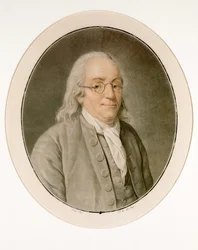 Muotokuva Benjamin Franklinista Silmälasit