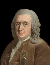 Ruotsalaisen luonnontieteilijän Charles Linnen (Carl von Linne, Linneus 1707 - 1778) muotokuva - Pierre Michel Alixin (1762-1817) kaiverrus
