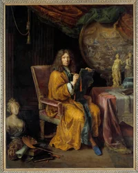 Pierre Mignardin (1612-1695) omakuvamaalaus 1600-luvulta. Aurinko 2,35x1,88 m. - Pierre Mignardin (1612-1695) omakuva 1600-luvulta. 2,35 x 1,88 m. Louvre-museo, Pariisi