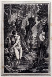 Omantunnon tapaus - Jean La Fontainen "" Tarinoita ja novelleja säkeissä"" 1776. P.P. Choffardin kuvitus.