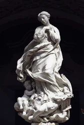 Immaculate Conception, Santa Maria Immaculate asetettu skenografisen kappelin alttarille 1669-70 (marmori)
