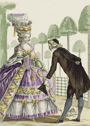 Lady in a Lilac Dress Promenades in the Gardens of the Palais Royal, levy 13 