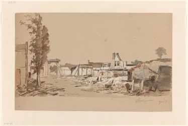 Bodegravenin rauniot tulipalon jälkeen 31. toukokuuta 1870