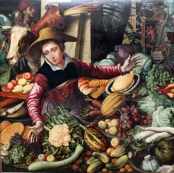 Saksalainen: Torinainen vihannesten myyntikojulla Vihannesten myyjä (The Vegetable Seller)