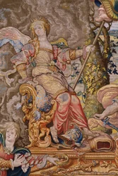 Flanderin kuvakudos. Sarja Seitsemän pääsyntiä: Turhamaisuus (ylpeys). Sarjakuvapiirtäjä Pieter Coecke van Aelst. Brysselin ateljee. noin 1542-1544.