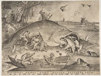 Isot kalat syövät pieniä kaloja, 1557