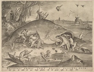 Isot kalat syövät pieniä kaloja, 1557