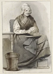 istuva nainen