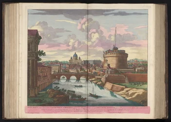 Engelenburcht, Sint-Pietersbasiliek en de Rivier de Tiber Aeliuksen silta (Hadrianuksen impeeri) ja Pyhän Mikaelin linna (...) (otsikko esineessä)