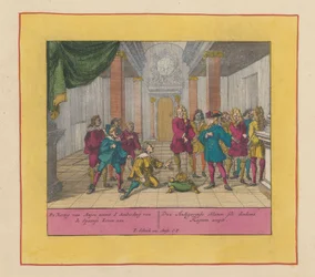 Anjoun herttua Philip hyväksyy Espanjan kruunun 1700 Anjoun herttua hyväksyy Espanjan kruunun tarjouksen (...) (otsikko esineessä) Sotateatteri, kuningas Kaarle II:n alku. Kuningas Kaarle III:een asti. Olemassa IX