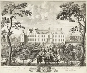 Vilhelm III:n saapuminen metsästysmajaan, Hof te Diereniin, 1691.
