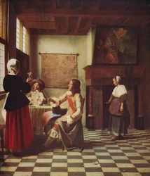 Alankomaalaisen talon sisäkuva, noin 1658, noin 1915