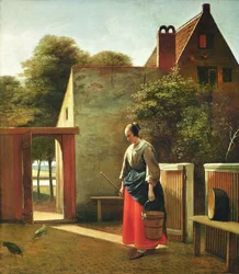 Palvelija pihalla, noin 1660