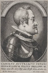 Itävallan Kaarle, Espanjan Infanten muotokuva profiilissa oikealla, n. 1650.