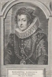 Espanjan kuningattaren Elisabeth of Bourbon muotokuva, n. 1632-44.