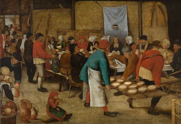 Viljelijän häät ladossa, noin 1616 (öljy paneelille).
