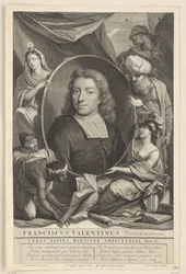 François Valentijnin muotokuva Franciscus Valentinus (otsikko esineessä)