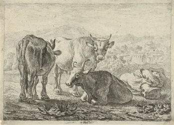 saksa: Drei Rinder und ein schlafender Hirte
French: Les boeufs
Kolme karjaa ja nukkuva paimen.
