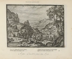 Landschap met Hagar en de engel Lohduttaa tulta (otsikko esineessä) Pyhät tunnukset ja molempien testamenttien tärkeimmät historiat (Oude Testament) (sarjan nimi) Kirjojen kuvia ja hahmoja (sarjan nimi)