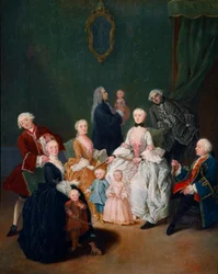 Perhekuva. Pietro Longhin (1702-1785) maalaus 1752 noin. Aurinko. 62x50 cm Venetsia, Ca
