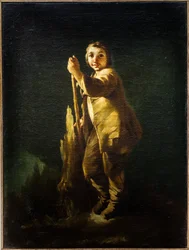 Seisova paimen, n. 1740 (Öljy kankaalle)