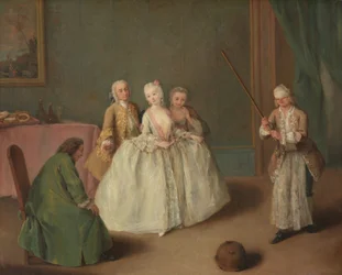 Keittopannun peli, noin 1744 (öljy kankaalle).
