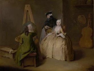 Taidemaalari työhuoneessaan, n. 1741-4