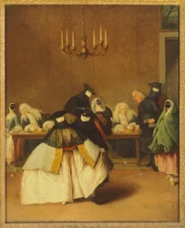 The Ridotto, Venetsialaiset naamiot, Pietro Longhi (1701-1785)