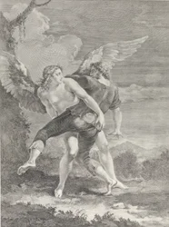 Jaakob paini enkelin kanssa, 1730-39.
