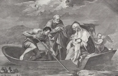 Lento Egyptiin, Pyhän perheen kanssa veneessä, 1730-50.