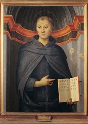 Nicolas de Tolentino (1245-1305) - Pyhä Nikolaus Tolentinolainen par Perugino (noin 1450-1523). Öljy kankaalle, koko: 79x62, Palazzo Barberini, Rooma