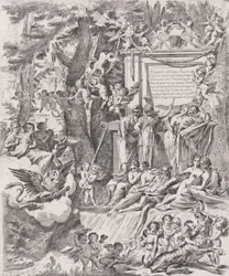 Allegoria kardinaali Franciottin saapumisen Luccan piispaksi 1680-1700 kunniaksi.
